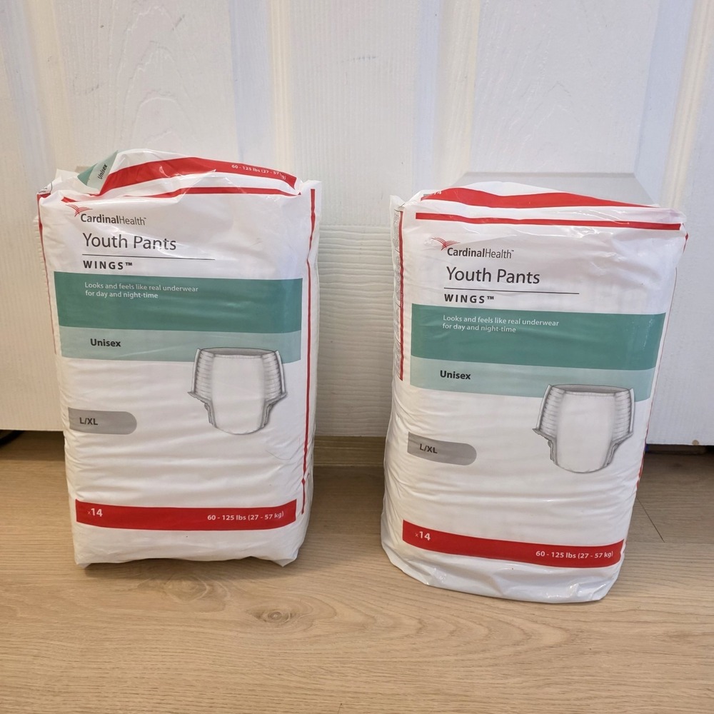 28 Cardinal Health Unisex‎ Youth Pants Wings Size L/XL 2 Pack - 14 Per Pack